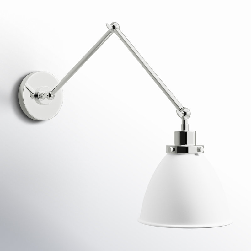 Wellfleet 1 - Light Armed Sconce, Polished Nickel, Matte White