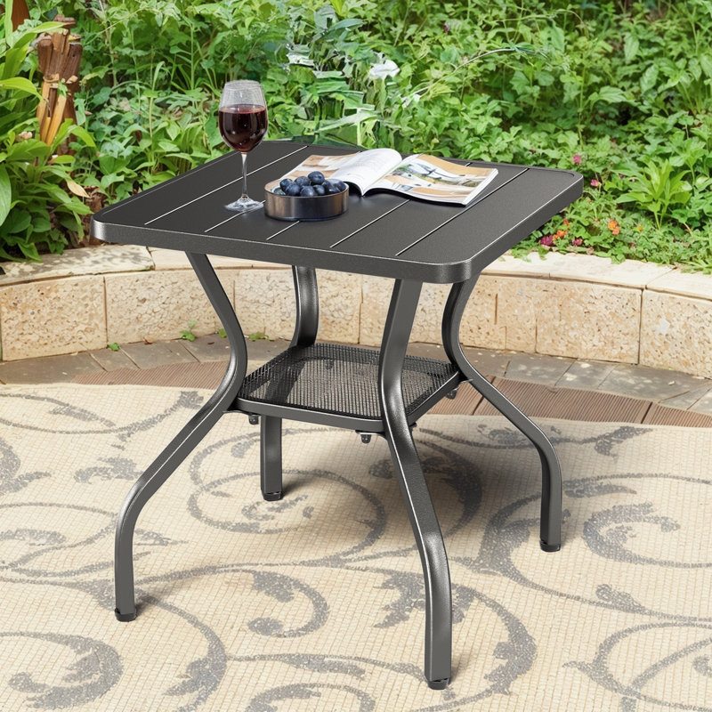 Vauclain Square Metal Outdoor Side Table