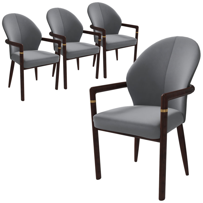 Chaise avec accoudoirs ergonomique Kavonna, Blanc