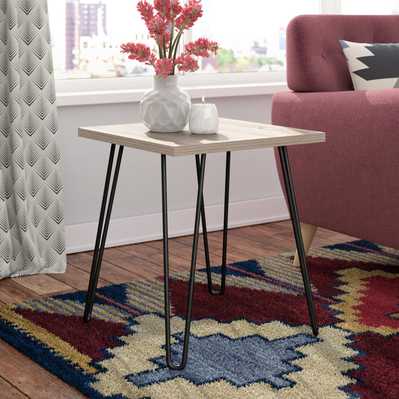Ewalt Side Table with metal legs, Sonoma Oak