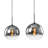 Dual-Light Hand-Blown Mirrored Glass Pendant