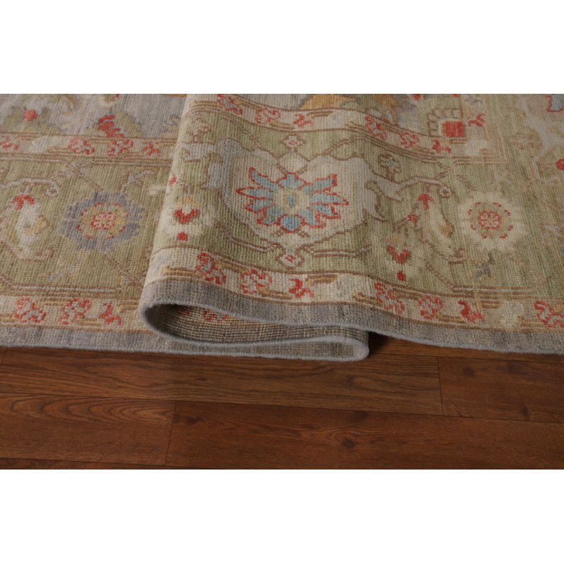 Vegetable Dye Oushak Turkish Area Rug 8