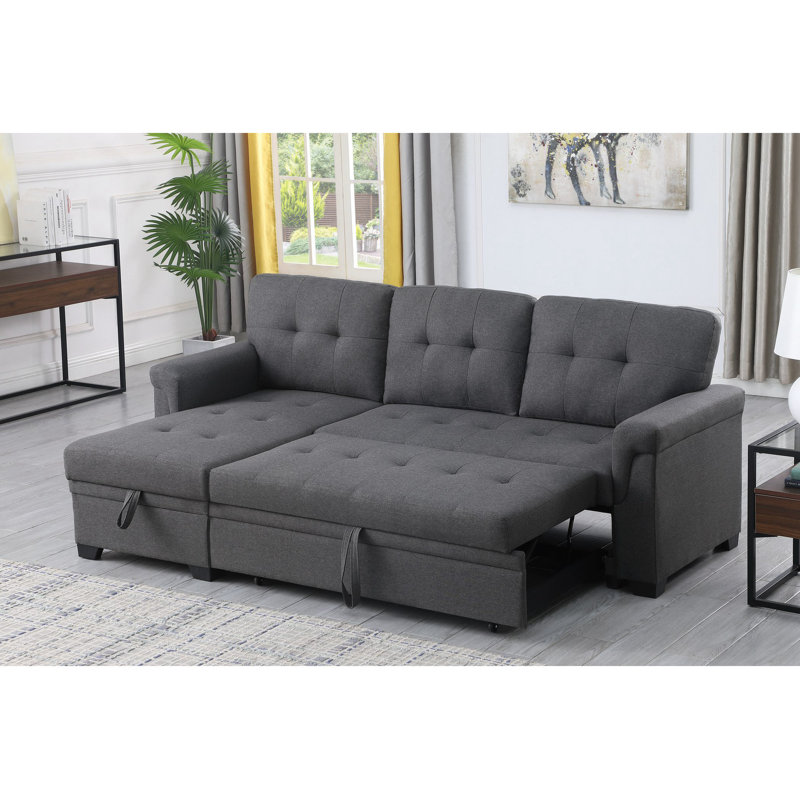 Klotilda Upholstered Sectional Sofa, Sofa Bed, Sofa Sleeper, Pull Out Sofa, Convertible Sofa (chaise can be left or right)