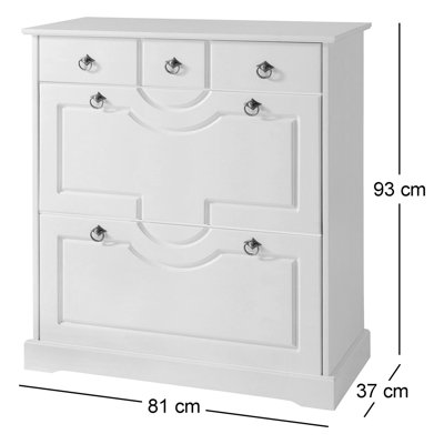 18 Pair Solid Wood Shoe Storage Cabinet