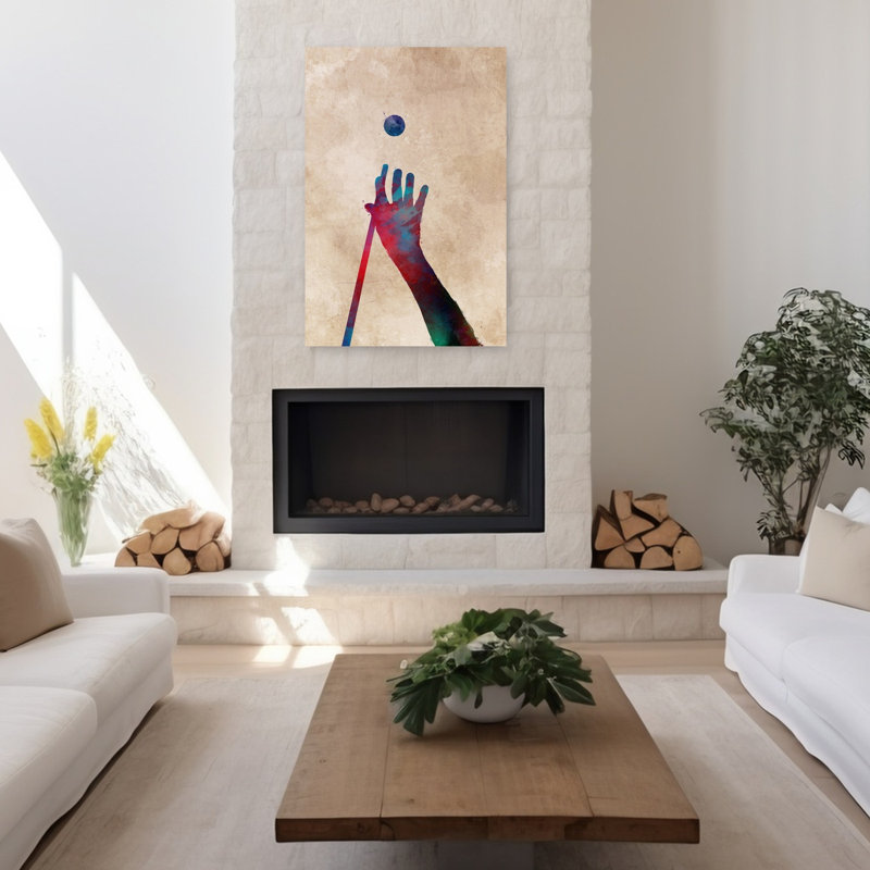 Art mural contemporain Billiards Hand Splash, 48" H x 32" W