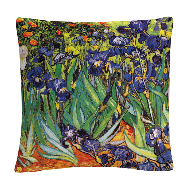 Coussin décoratif Vincent X Gogh 16 "x 16" Irises At Saint Remy