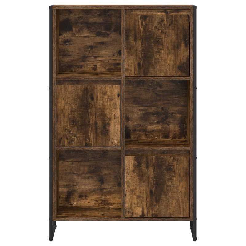 108cm H x 68cm W Steel Book Cabinet Bookcase, Smoke Oak