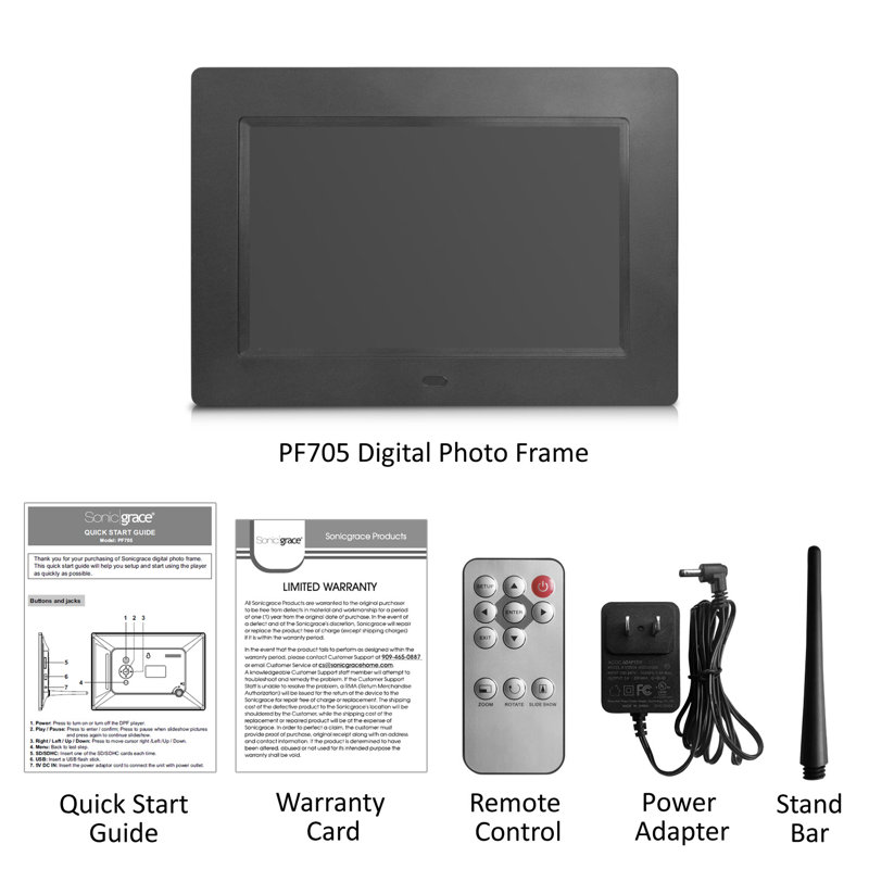 Cadre photo numérique 7 "avec télécommande