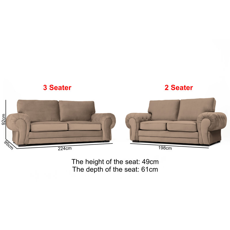 Fonda 2 - Piece Velvet Living Room Set, Brown