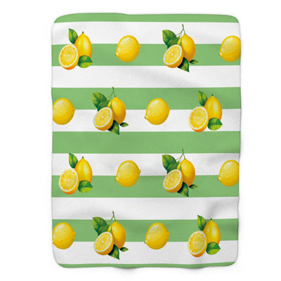 Citrus Delight - couverture sherpa de qualité supérieure 1 pièce