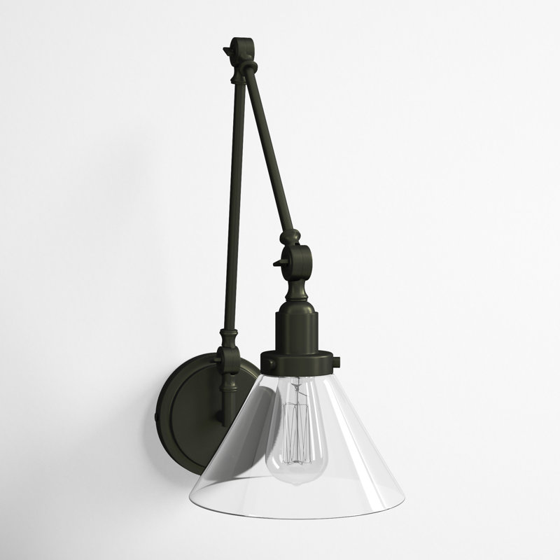 Catalina 1-Light Plug-in Swing Arm Wall Sconce, Bronze