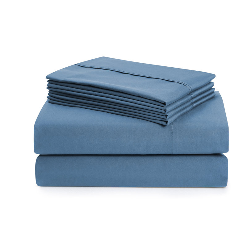 Luxurious Soft Microfiber Sheet Set with Bonus Pillowcases, Denim, Twin Sheet Set with 2 Pillowcases