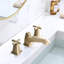 Two Handle Widespread High-Arc Bathroom Faucet With Drain Assembly