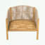 Fauteuil club d'extérieur en bois avec coussin-1028582229