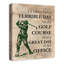«Golf Humor», reproduction d'art textuel sur toile tendue