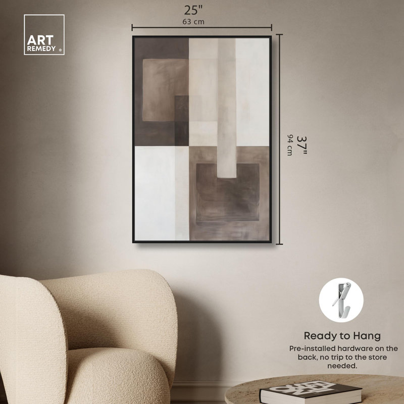 «Tonal Intersection I» par Art Remedy, H 46 po x l 31 po, Cadre noir