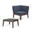 Ensemble modulaire d'extérieur en bois d'acacia rustique avec table basse 6 pièces Ravina-116488380