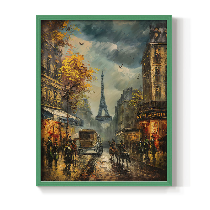 «LANDSCAPES Series CCCCLIXIX», reproduction encadrée - bois massif, Vert, H 21 po x l 17 po