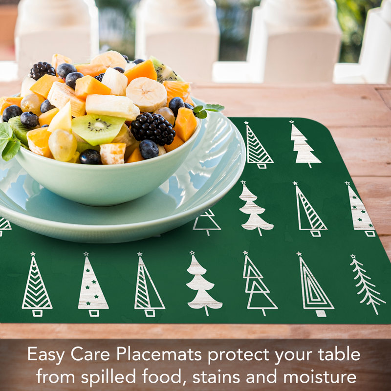 Scandinavian Christmas Reversible Plastic Placemats Set of 4