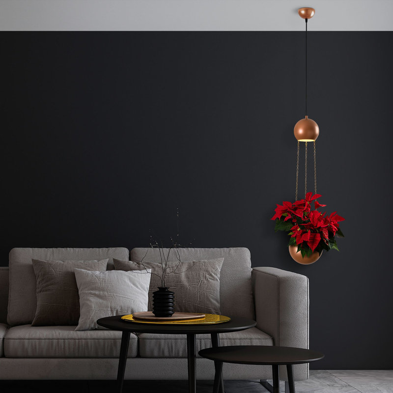 Superbe lustre en cuivre, 20 x 20 x 58,3 pouces | Corps et capuchon en métal durable, 1 x douille E27 (40 W maximum, ampoule non incluse) | Élégant luminaire pour le salon, la salle à manger et l'entrée, classé IP20