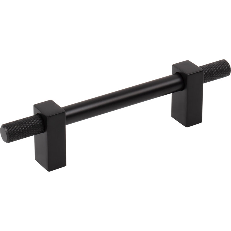 Larkin 4 Knurled Ends Bar Pull, Matte Black, 5 1/16"
