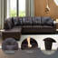 Canapé modulaire en cuir 2 pièces Bawan-2074801190-2074801187