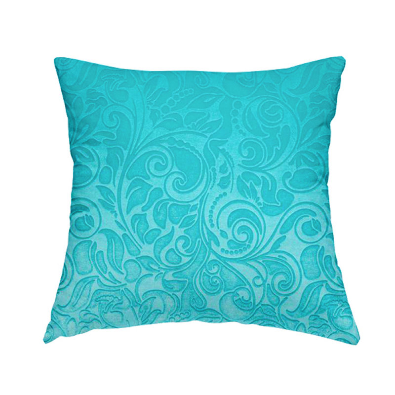 Boalt Floral Rectangular Cushion, Teal Blue