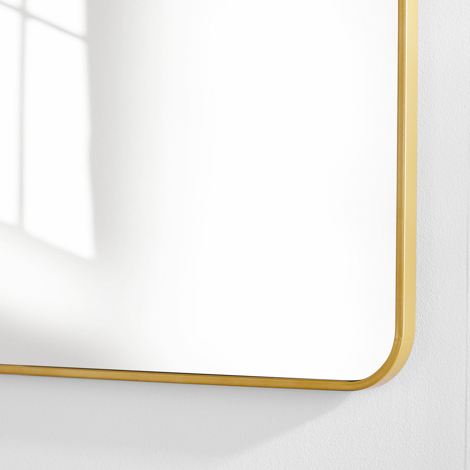 Sabine Metal Rounded Rectangle Wall Mirror, Brass, 30" x 22"