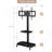 Height And Angle Adjustable Multi-Function Tempered Glass Metal Frame Floor TV Stand With Lockable Wheels, 2 Tier Shelves For Media Devices