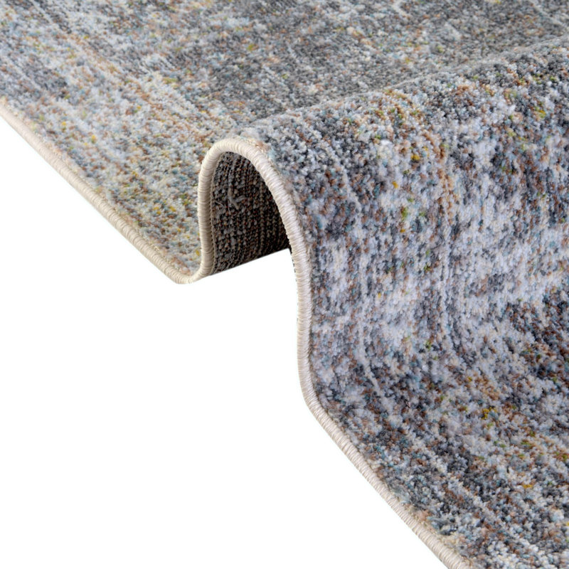 Tapis contemporain de couleur gris anthracite Mulvihill, Rectangle 10 pi x 14 pi