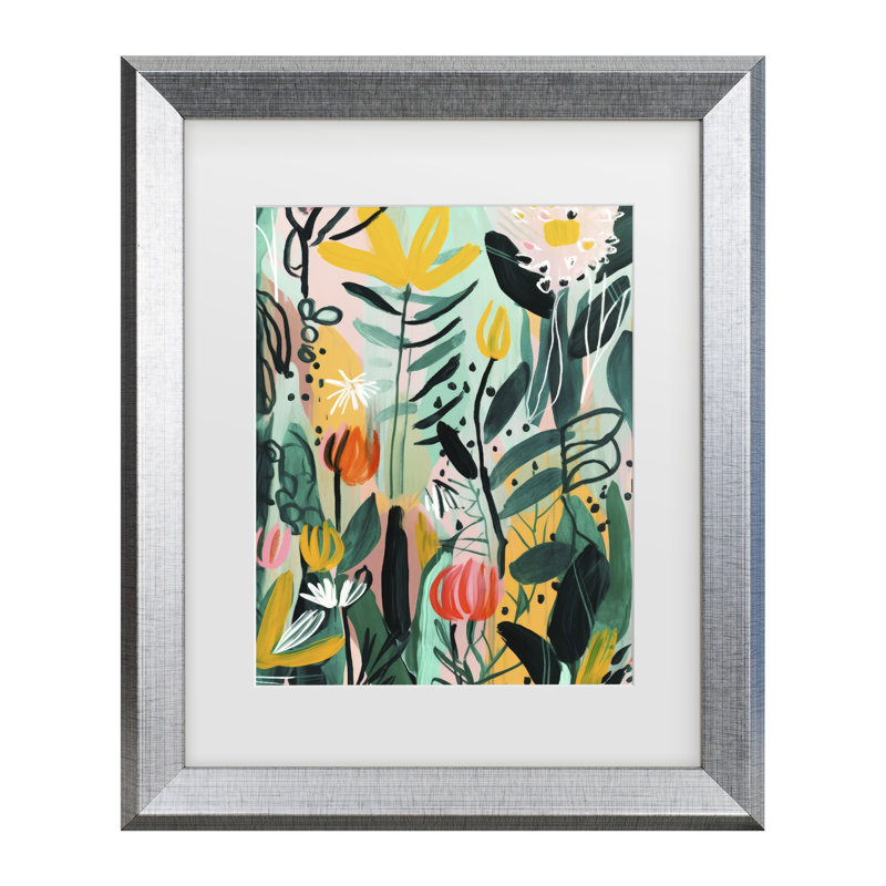 Treechild   Field Flowers Matted Framed Art, 23.5" H x 19.5" W