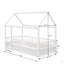 Lit simple en bois avec structure de toit de maison, garde-corps de clôture-6477773-6477770