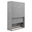Lit gris avec tablettes et unité de rangement murale. Space Solution For Everyplace. Fabriqué à partir de contreplaqué. Confortable - absorbant les lattes du matelas. Option pliable Max 6 po. Aide à l'assemblage disponible