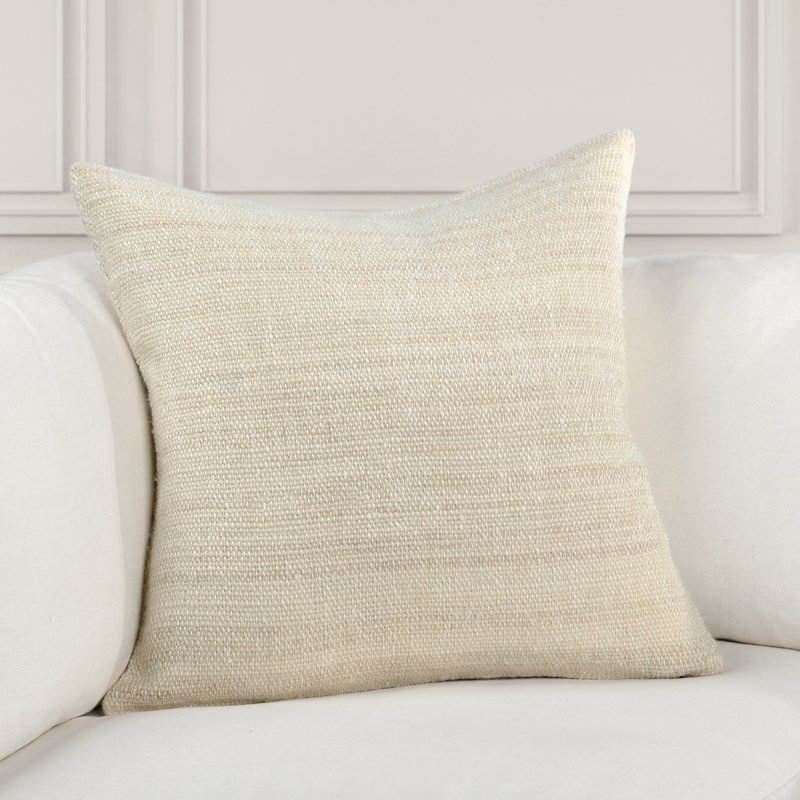 Apana 22" Linen Blend Woven Throw Pillow, Beige