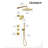 Tinian Thermostatic Shower System with Split Control Panel Dual 12" & 6" shower head, Handheld Shower -87415222