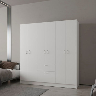 Armoire à 6 portes avec tablettes et tiroir