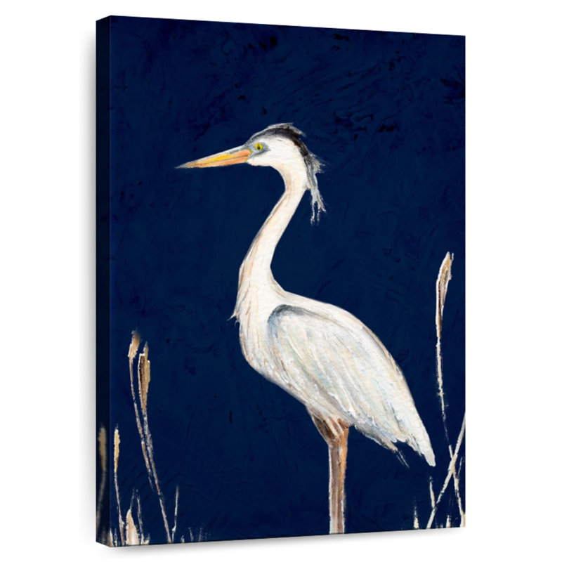 Brampt Heron On Navy I, 51" H x 34" W