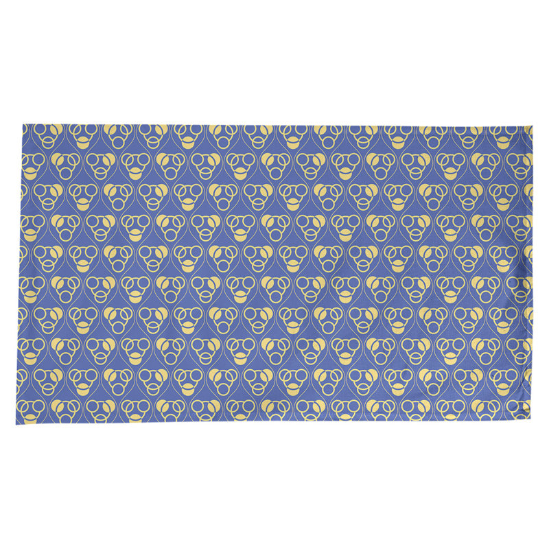Classic Circles and Waves Tablecloth, Blue/Yellow