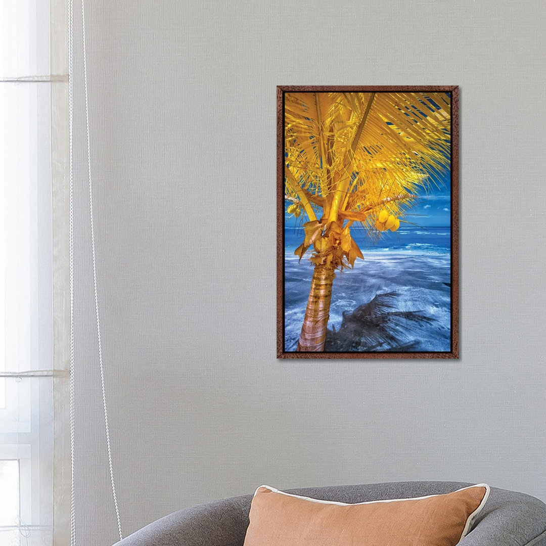 The Lizard On Tropical Palm Tree #1 by Glauco Meneghelli - Floater Frame Gallery-Wrapped Canvas Giclée on Canvas