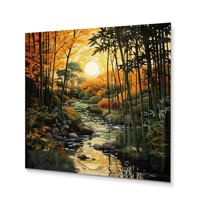 Asian Art Bamboo Whisper V - Décoration murale asiatique en métal, H 23 po x l 23 po x P 1 po