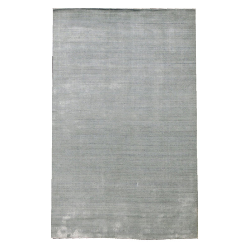 Tapis vert clair en soie 6X9