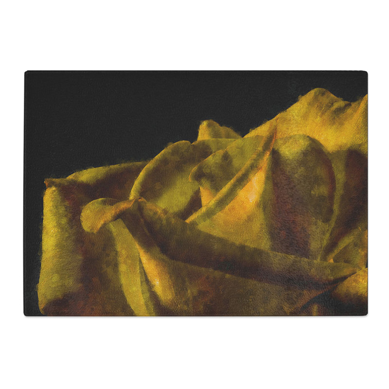 Yellow Rose Flower Vol.2 Painting Chopping Board, 0.4cm H x 28.5cm W x 39cm L
