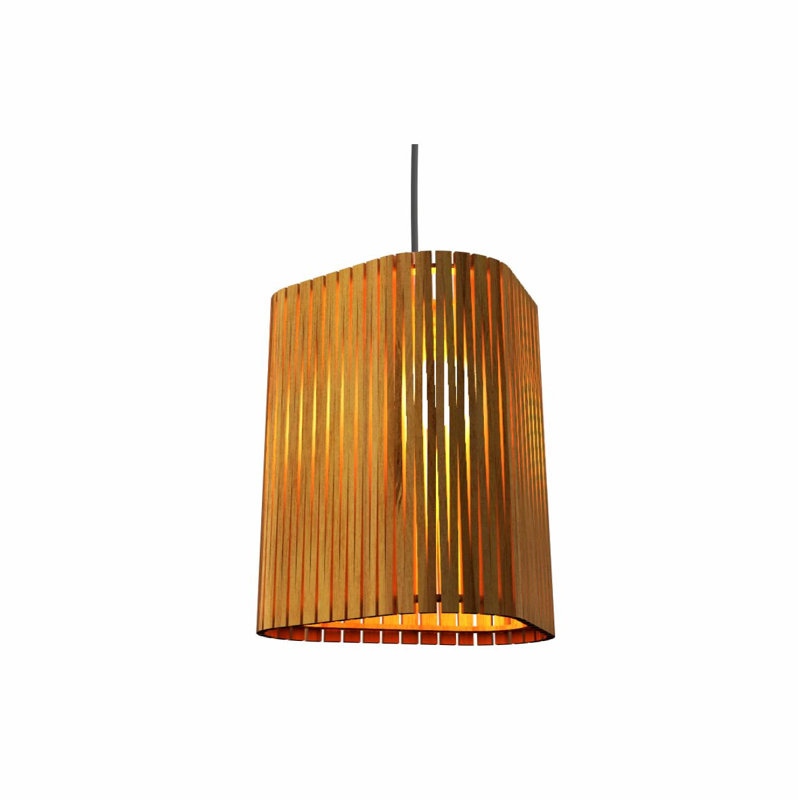 Luminaire suspendu simple à 1 lumière Living Hinges, H 11,81 po x l 11,81 po x P 11,81 po, Teck