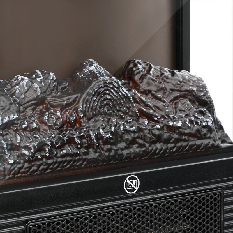 Mollie 21-Inch Black Stainless Steel Freestanding Electric Fireplace Heater
