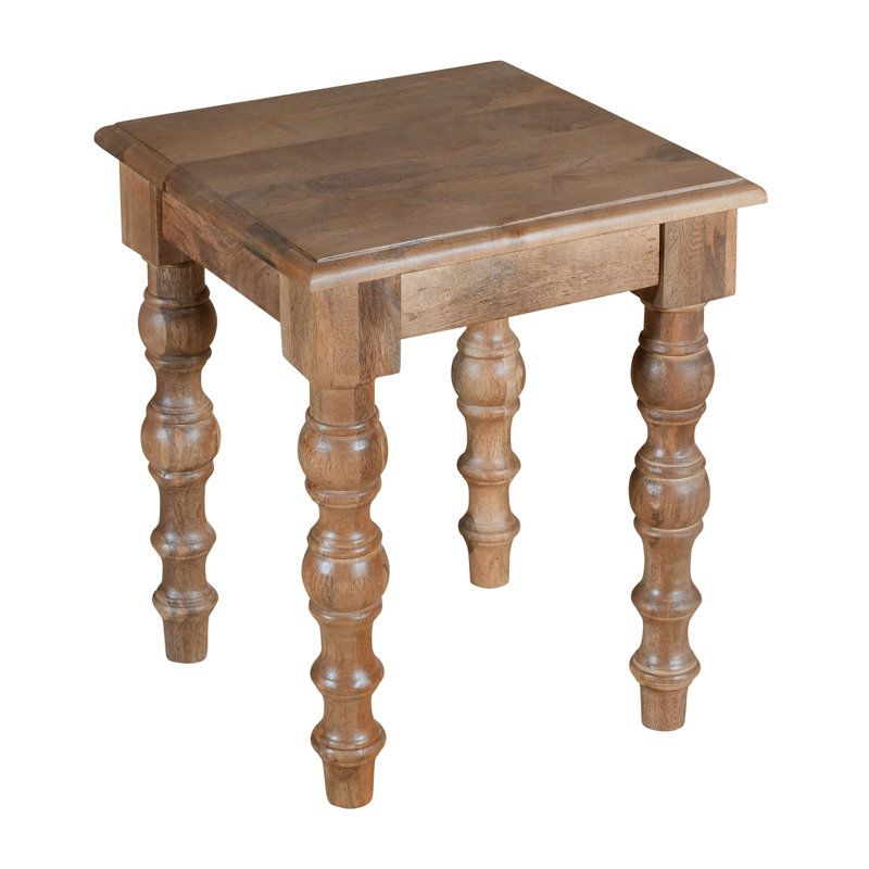 Linden Side Table With Turned Legs, 18"W, KD, Light Brown
