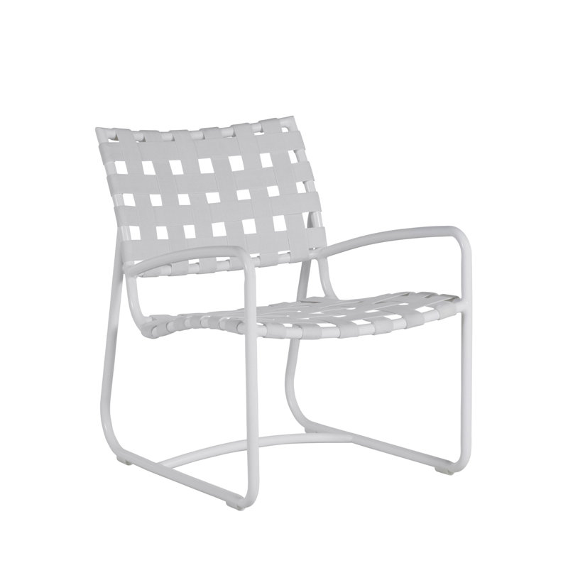 Fauteuil Catalina - Craie avec sangle blanche, Craie / blanc
