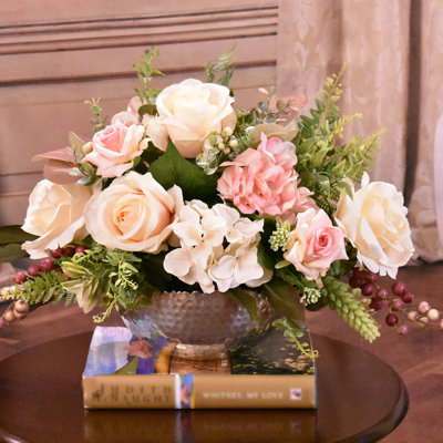 Faux Silk Arrangement in Vase