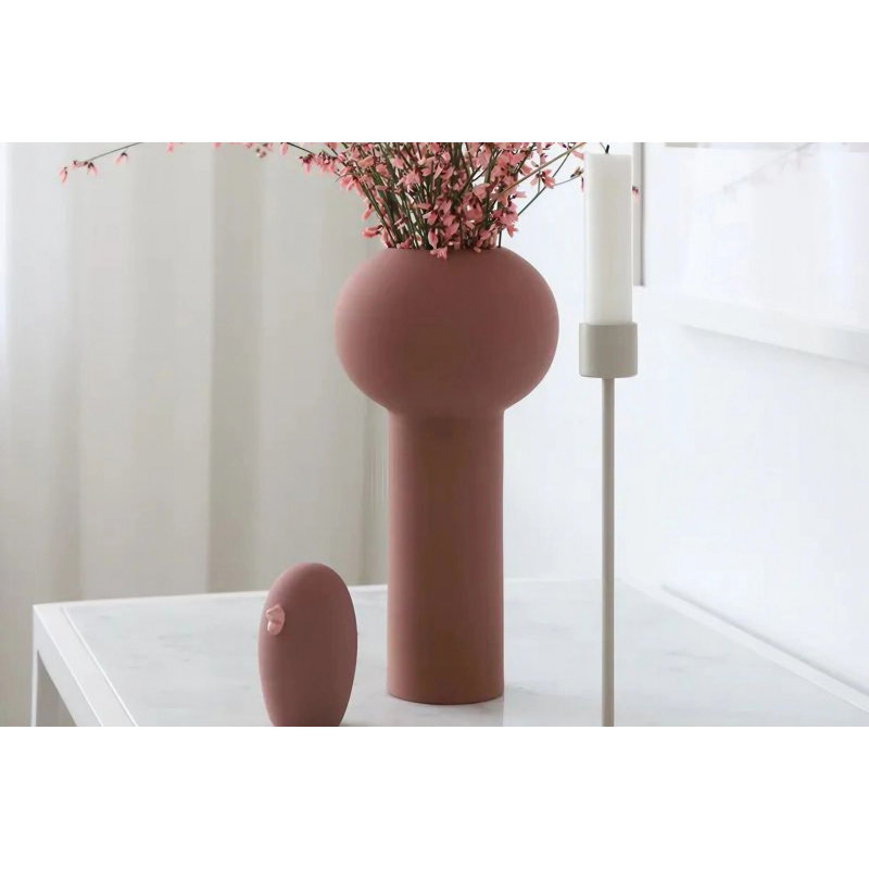 Creath Ceramic Table Vase, 13cm H x 27cm W x 13cm D, Pink
