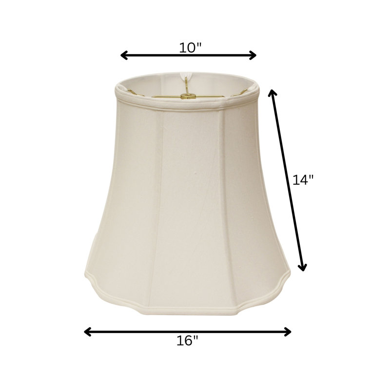 Abat-jour souple en octogone avec ajusteur rond 10 "Fancy, Blanc
