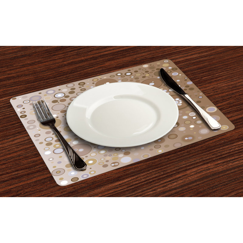 Polyester Polka Dots Rectangle Placemat